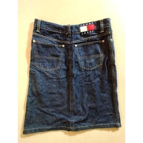 VINTAGE TOMMY JEANS HILFIGER Y2K BUTTON FRONT WOMENS SKIRT SIZE 7 - Picture 2 of 6